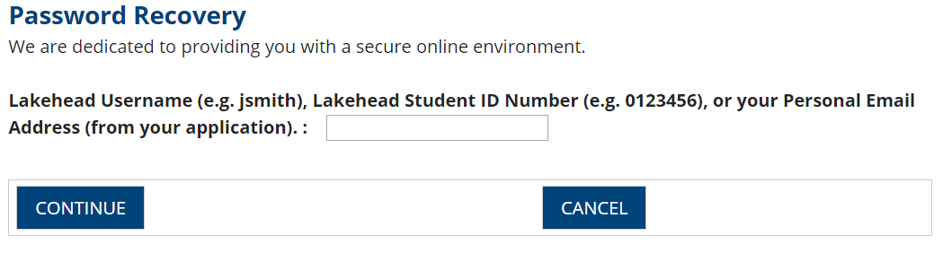 Password Recovery username