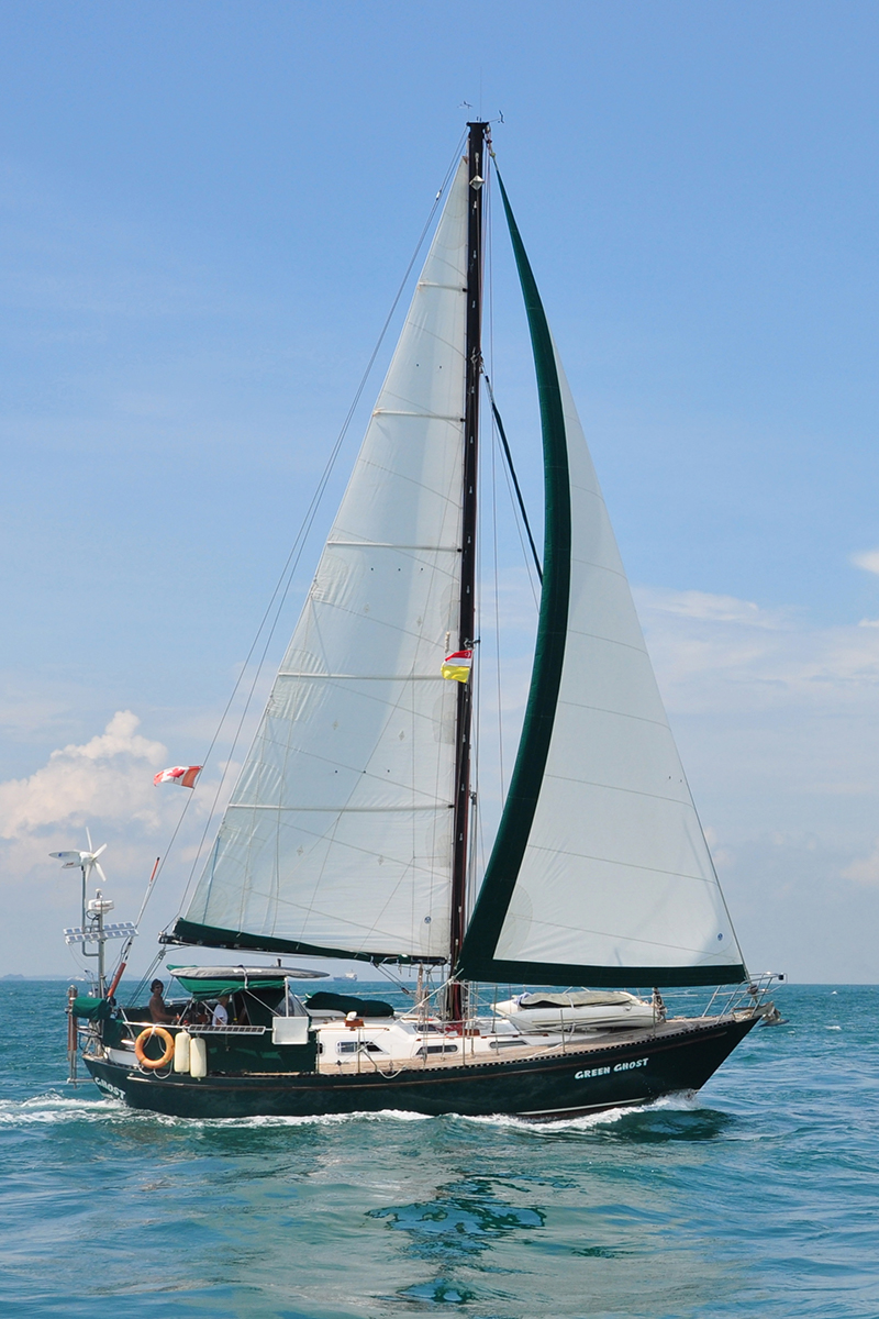 Green Ghost is a Vancouver 42 cutter-rigged sloop weighing over 17 tons