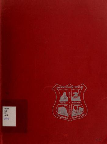 Lakehead Technical Institute Yearbook Cover from 1955