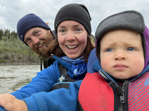 Terry, Emm, and Cedar in Canoe 