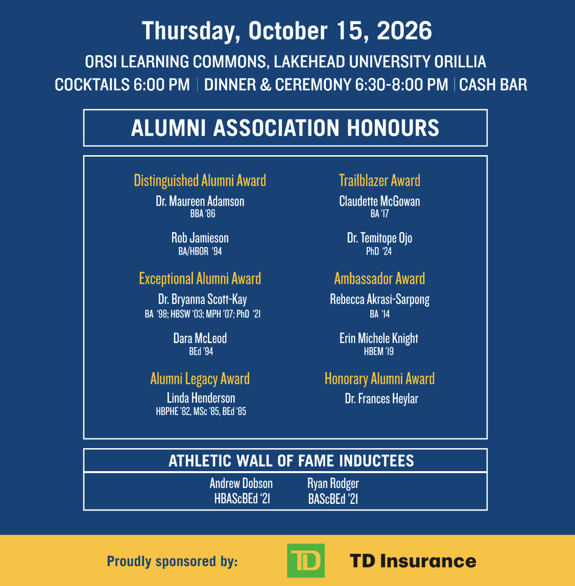 Alumni Honours poster