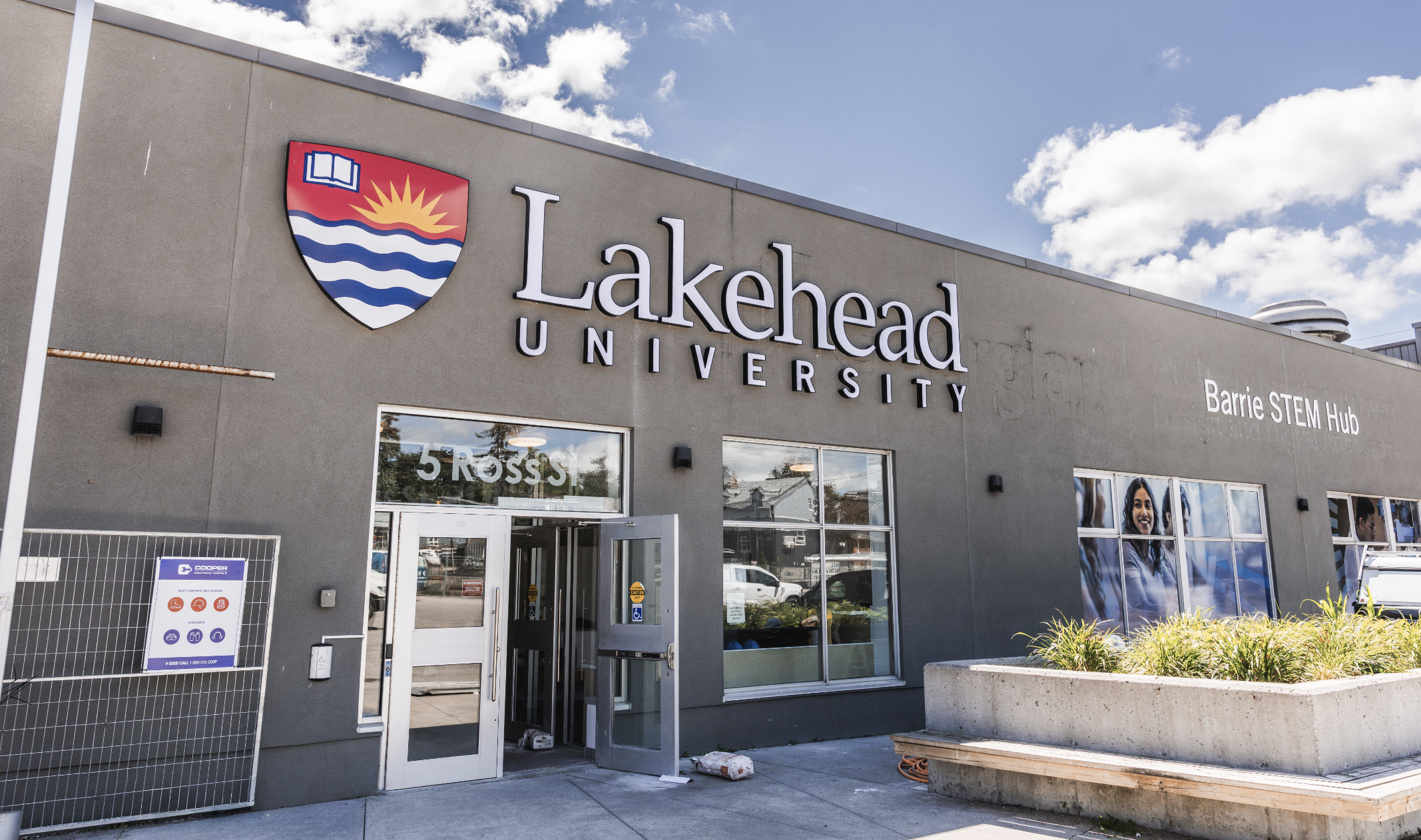 A view of the exterior of the STEM Hub building
