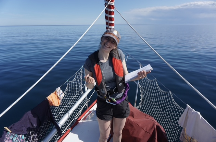 Teigan sailing around Lake Superior