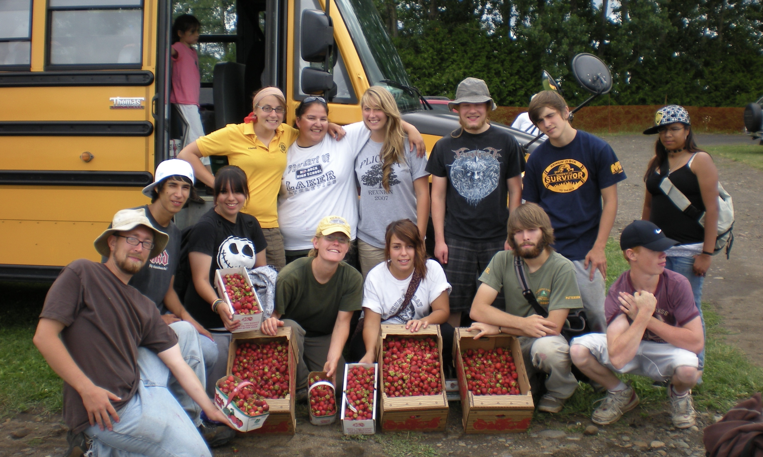 Roots Staff & Volunteers with Strawberries