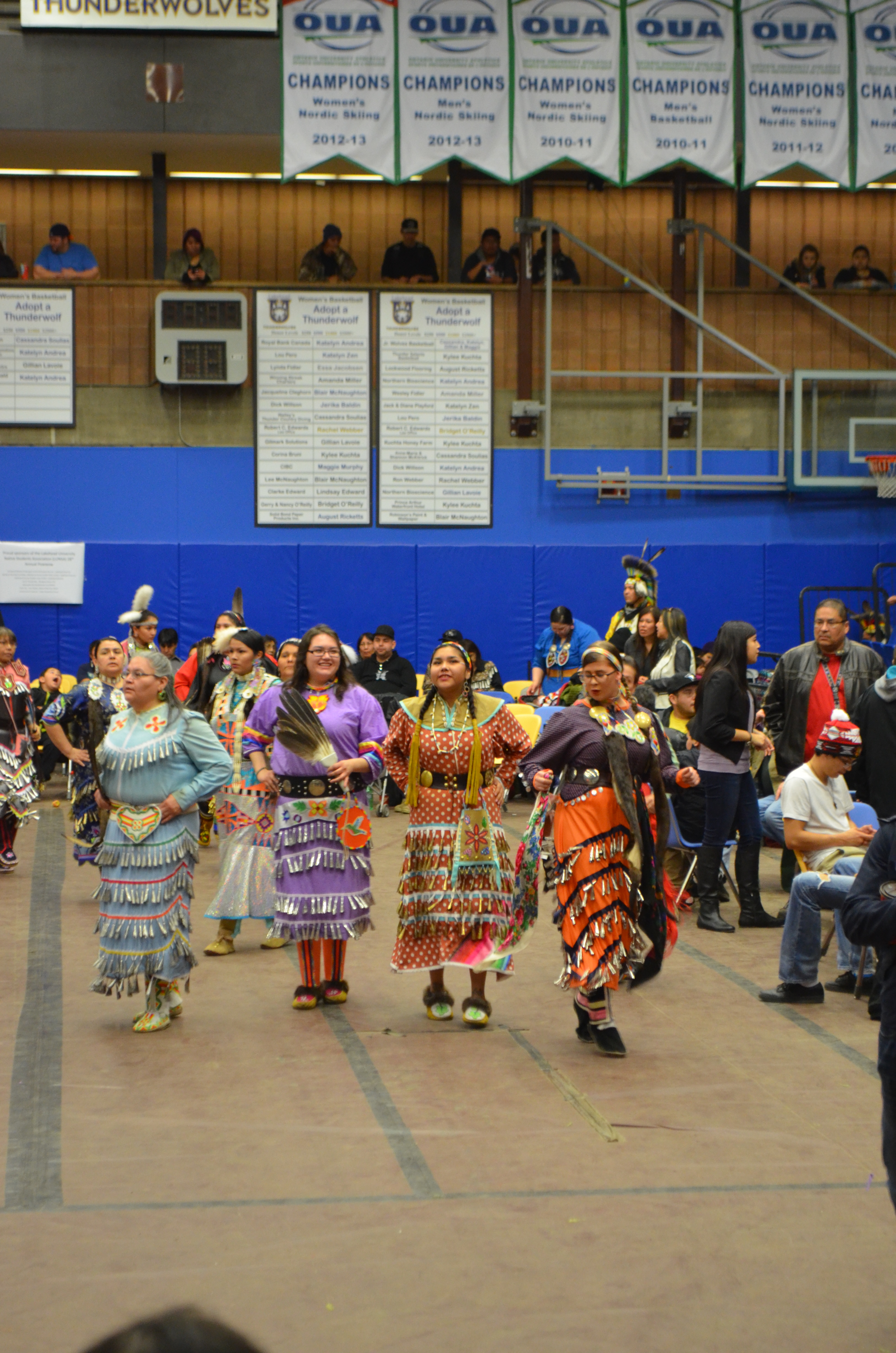 Dancers participate in the annual Powwow at Lakehead University