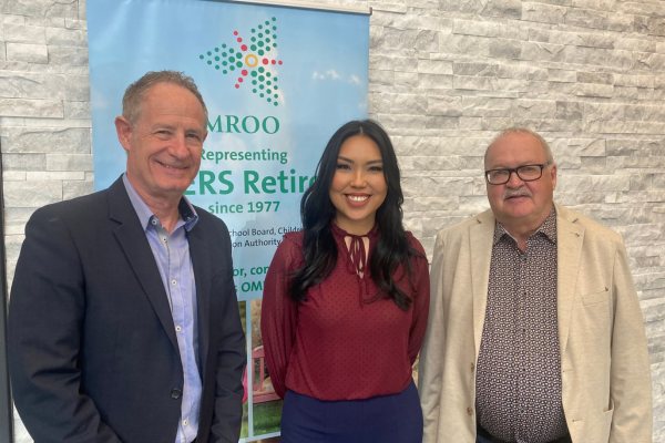 May Remenda - Targeted Scholarship 2024 with Ken Noakes (left) and Bill Latham (Zone 8 Director)