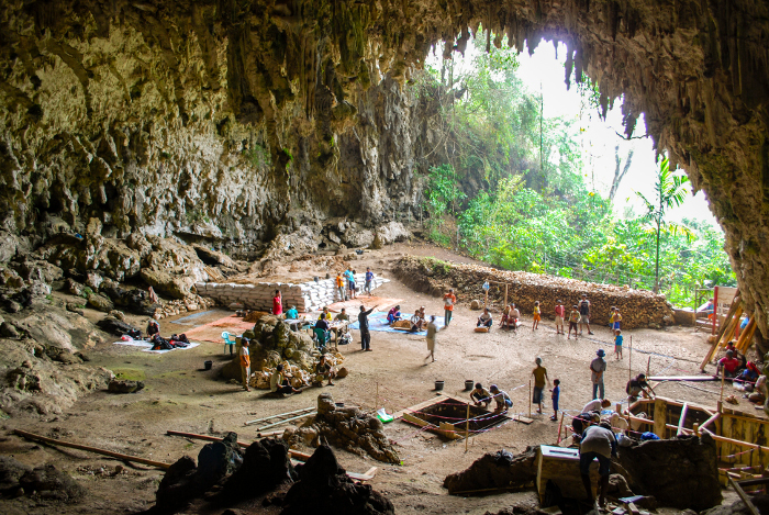 Photo of Liang Bua, a limestone cave on the Indonesian island of Flores.
