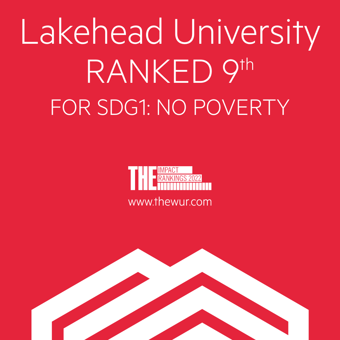 Lakehead University ranked 9th in No Poverty