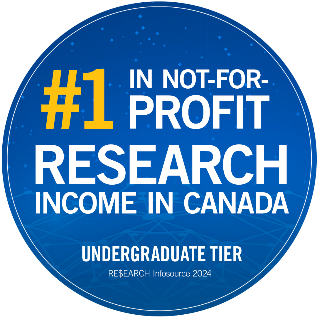 #1 in not-for-profit research income in Canada (undergraduate tier)