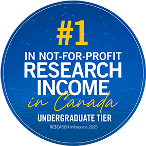 #1 in not-for-profit research income in Canada (undergraduate tier)
