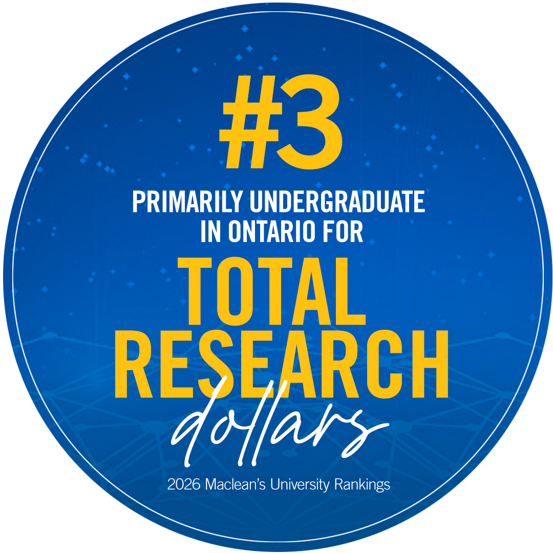 #3 primarily undergraduate in Ontario for total research dollars