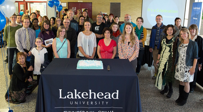 Students, staff, faculty and others attended the grand opening of 3 art galleries at Lakehead University. 