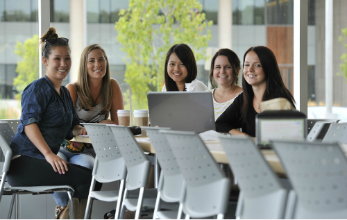 This is a picture of students sitting in the cafeteria. Click for information about how to sell us your used textbooks