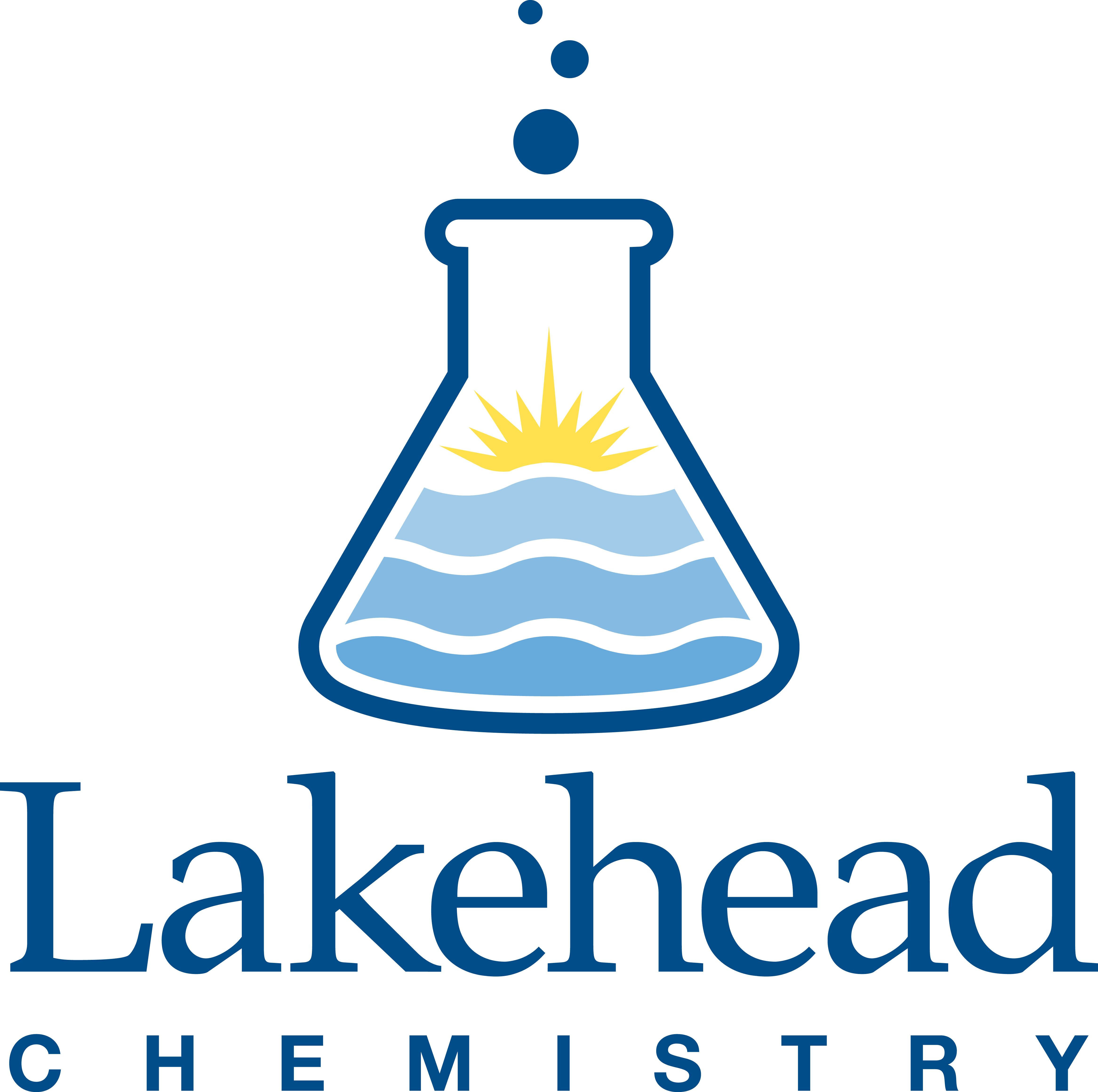 Department of Chemistry Logo - beaker with paddlers inside