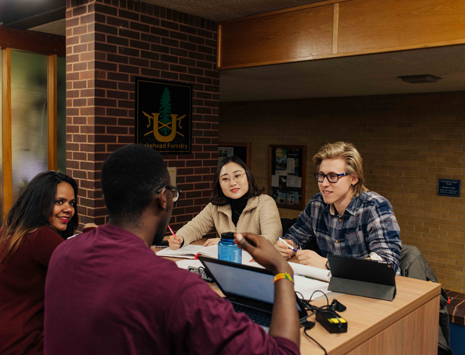 Students studying together preparing for an exam