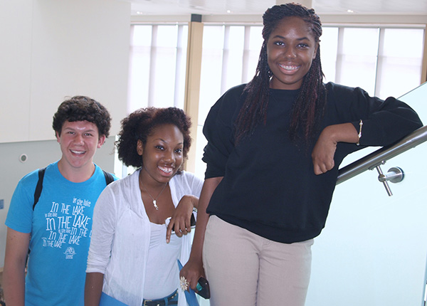 Mitchell Sarjeant, Danielle Douglas and Annaleece Teape were among the many students who attended last week’s Fast Pass pre-orientation program at the Orillia campus of Lakehead University. The half-day session is aimed at easing new students’ transition to university life.
