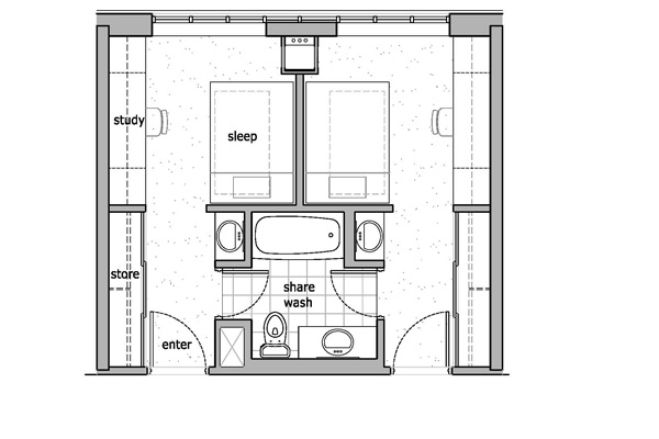 typical residence room layout