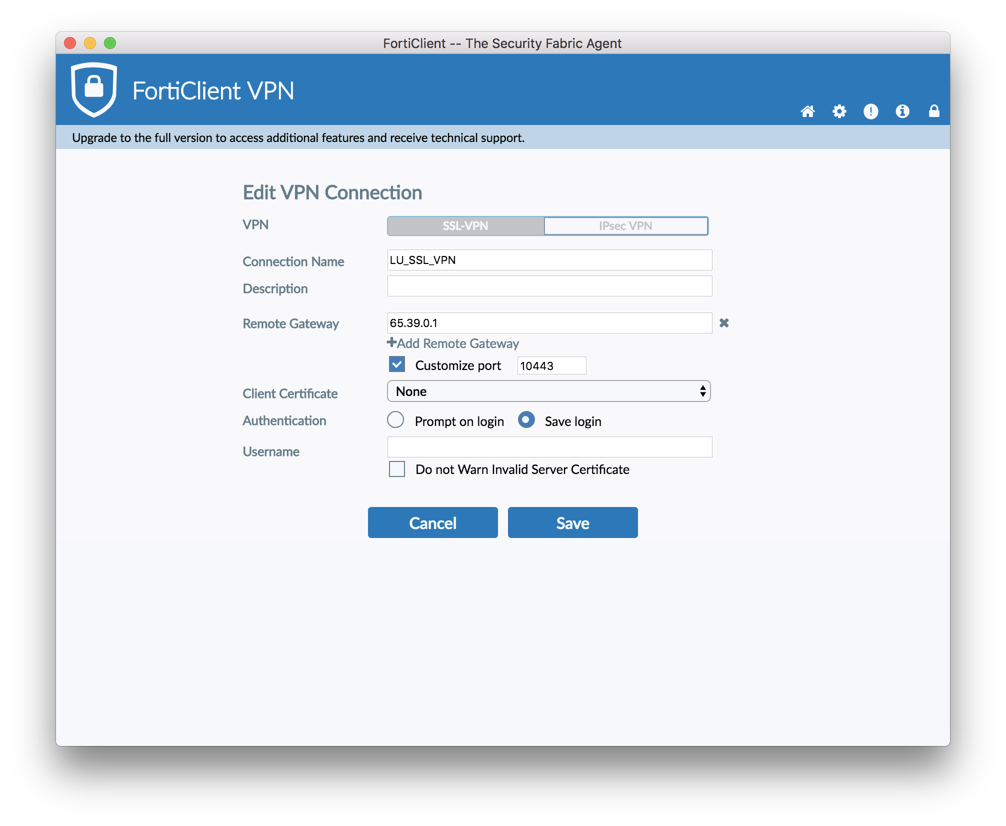 fortinet vpn client ios 6