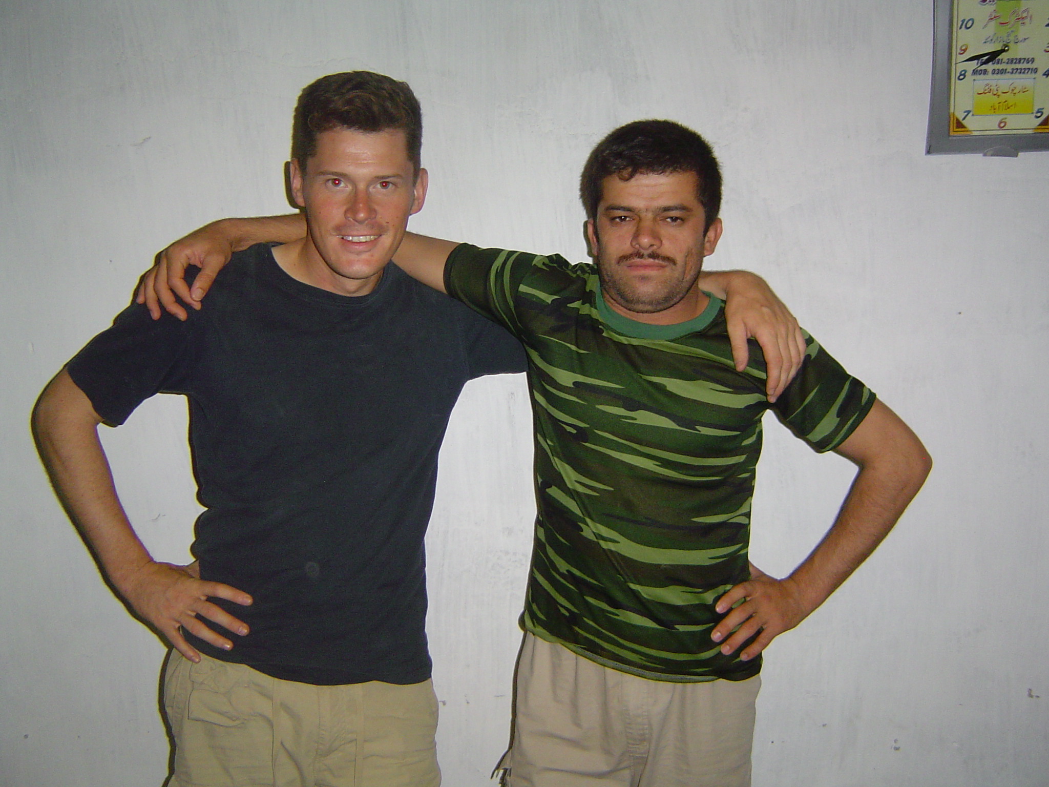 Alum Robin Rickard with Sami in Afghanistan