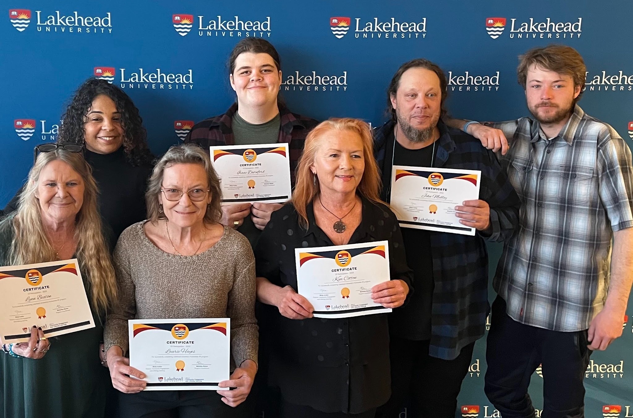 Humanities 101 Graduation A group of Humanities 101 students hold their graduation certificates