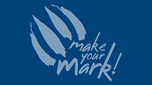 The make your mark orientation logo with a claw mark followed by the text 'make your mark' in the center