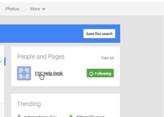 Window following TSC