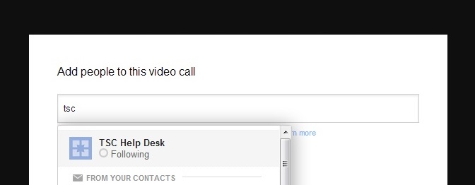 Hangouts adding a person to a call