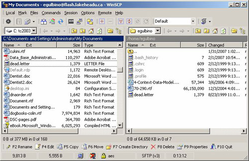 winscp configuration picture displaying file folders and drag and drop features