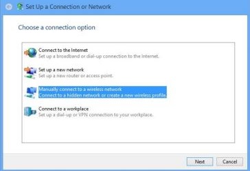 Manually connect to a wireless network