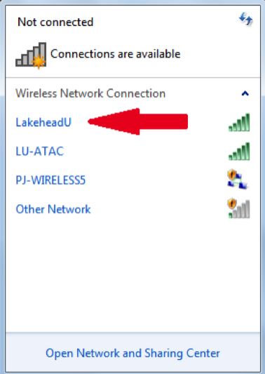 Using your curser select LakeheadU