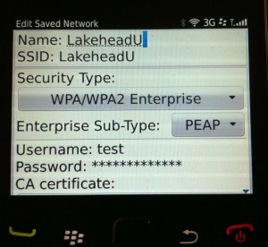 Enter LakeheadU under name for your saved network
