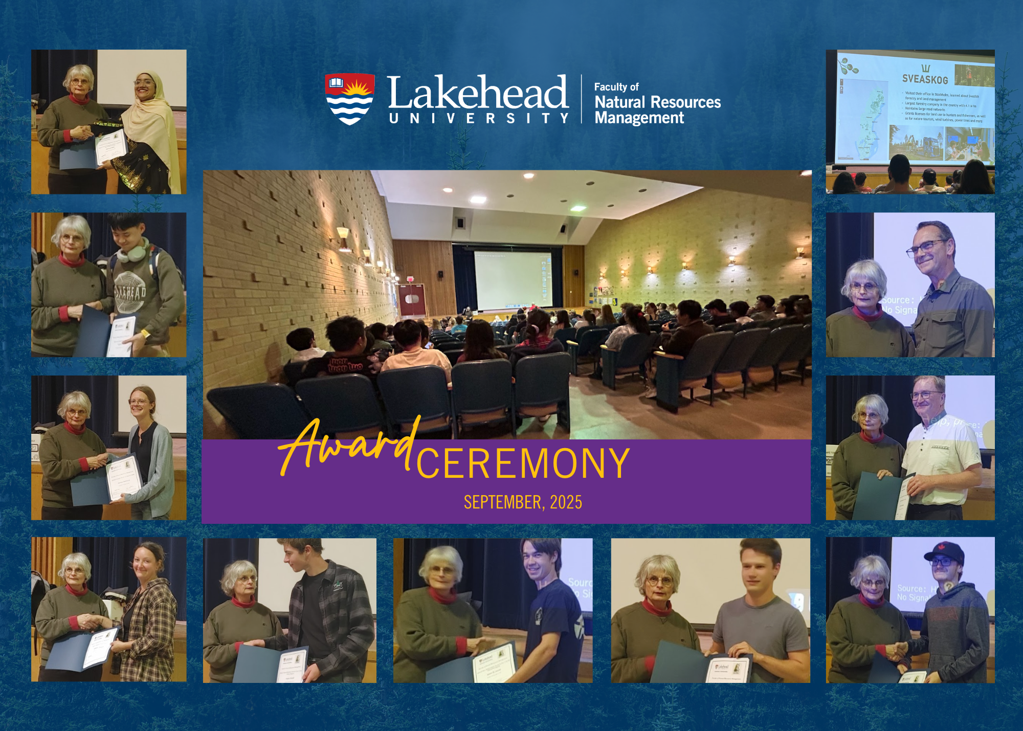 Natural Resources Management Award Ceremony, pictures of award recipients and field school presentations