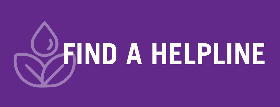 Purple background with text reading Find a Helpline