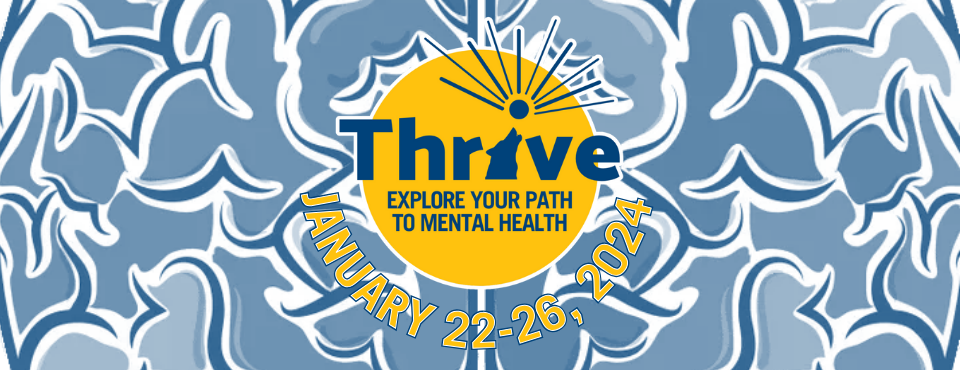 Thrive logo with text reading January 22-26, 2024