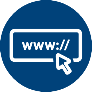 Website icon with www.// in a bubble