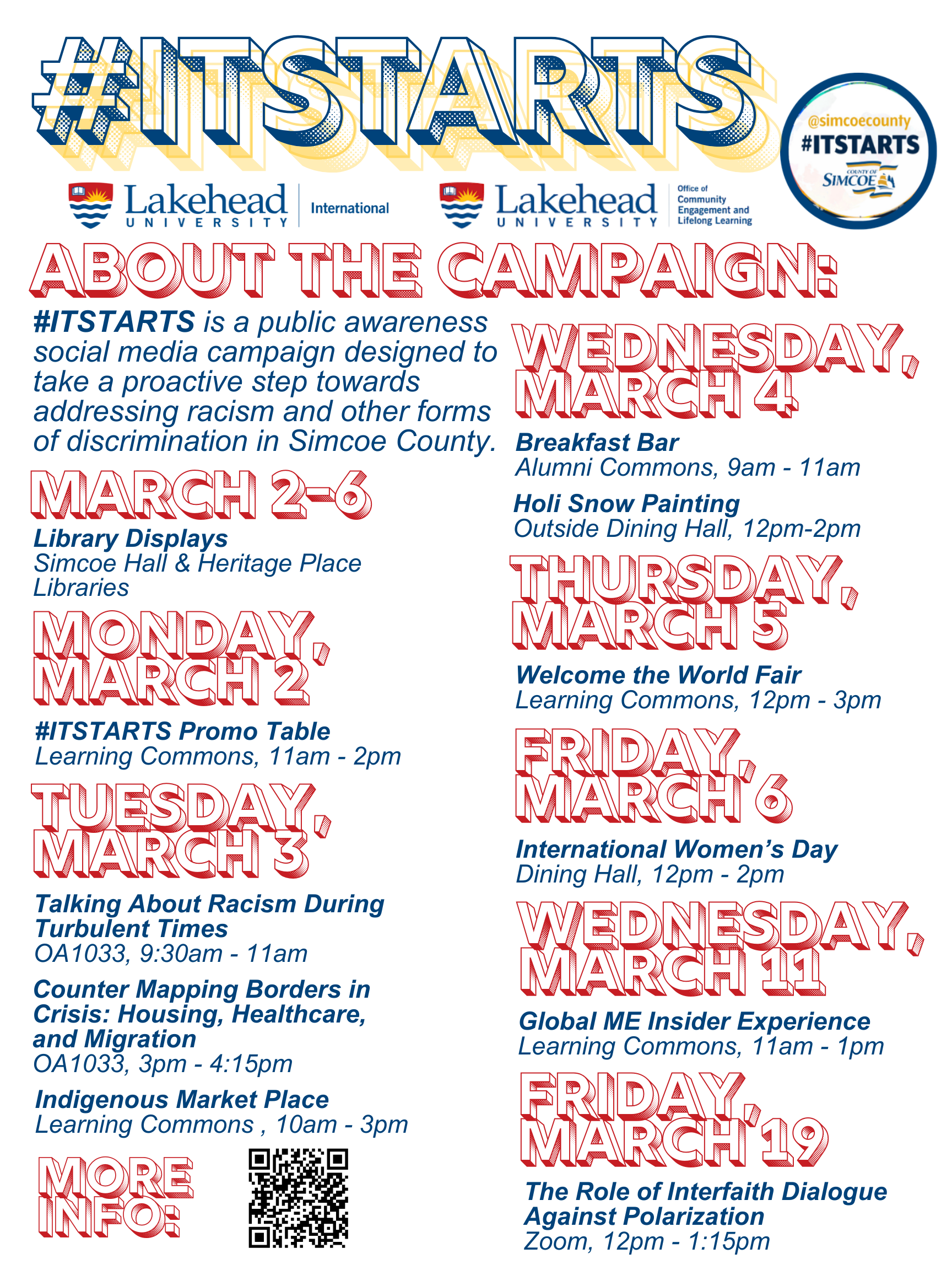 Overview of ITSTARTS events 