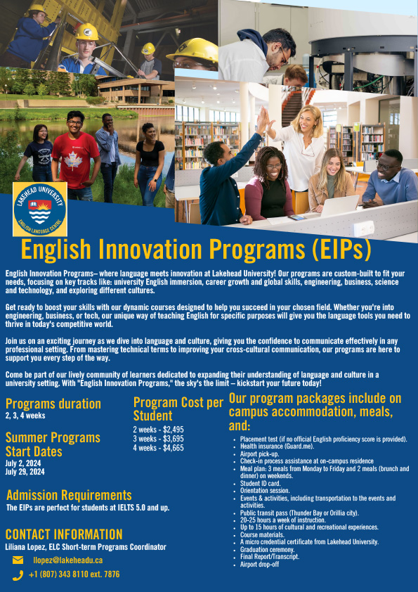 English innovation [programs brochure cover in English