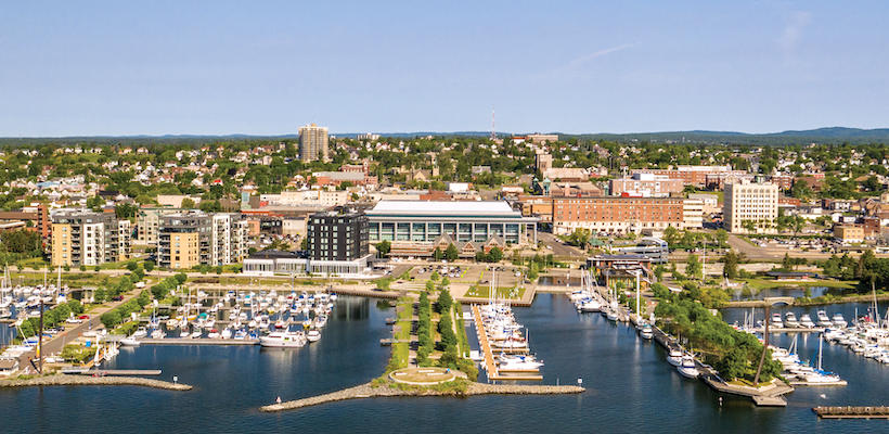A bird's eye view of Thunder Bay's waterfront