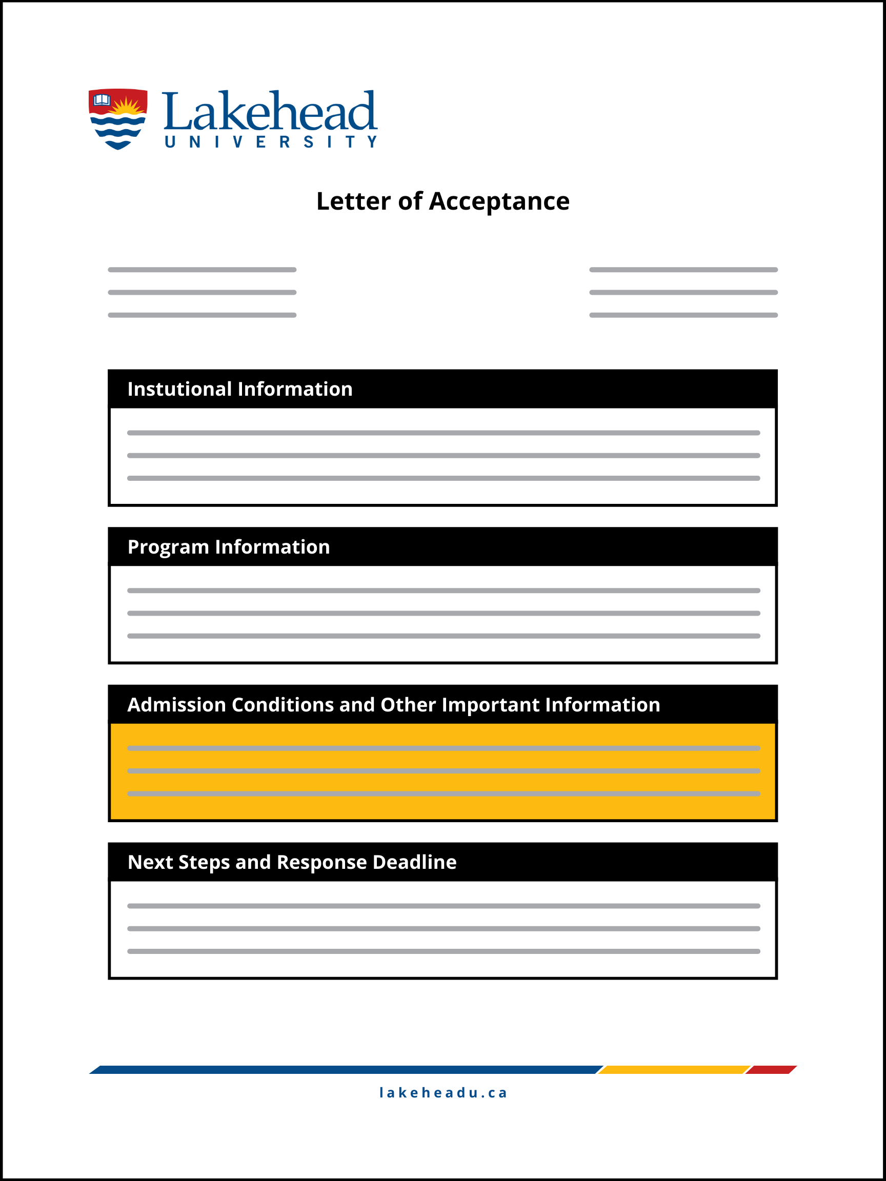 Letter of Acceptance - conditions