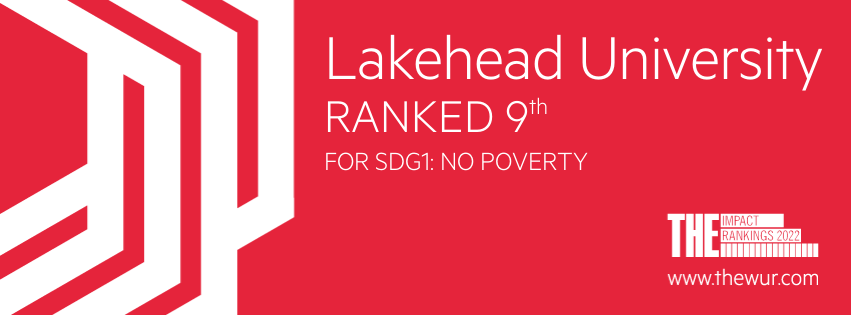 Lakehead University ranked 9th for Sustainable Development Goal 1 No Poverty