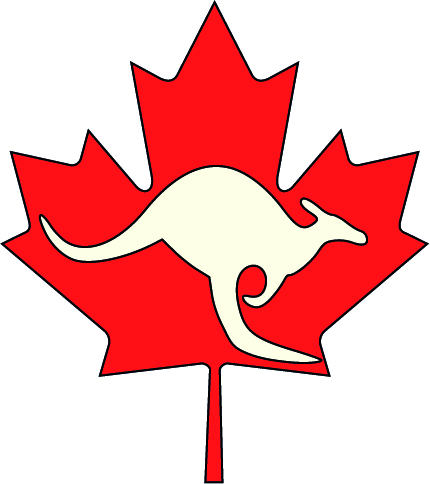 Logo of Canadian Kangaroo Contest (Maple Leaf with Kangaroo ontop)