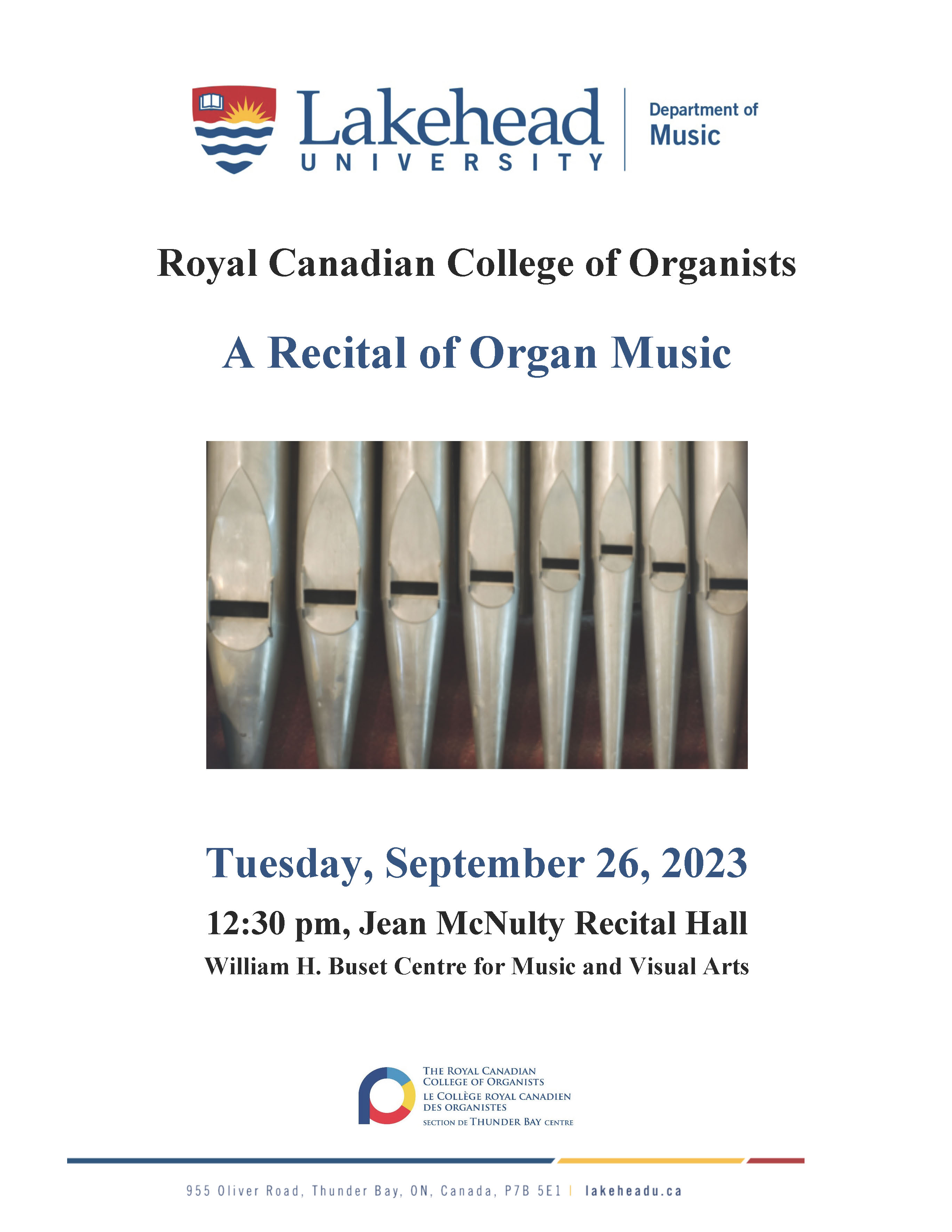 Organ Recital Poster