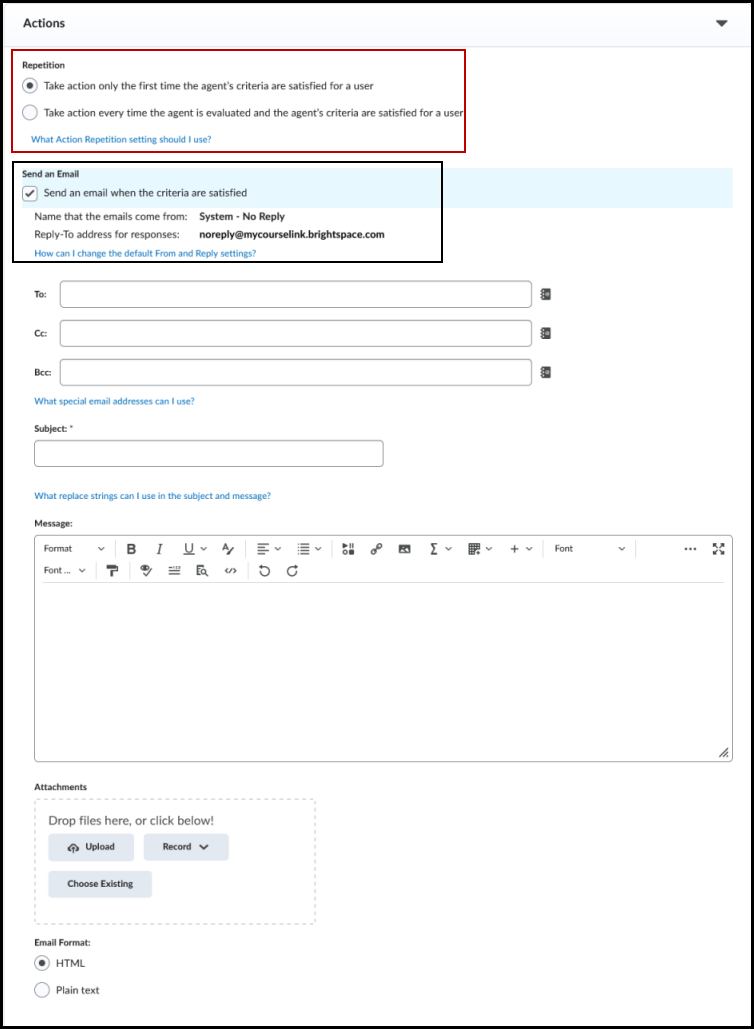 Creating Actions Image