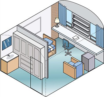 Halliday Hall with sink