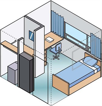 Basic Single Room Illustration