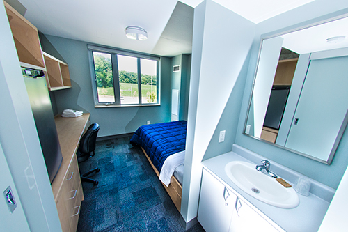 Alternate angle of the residence room in Orillia, this shows the sink in the room