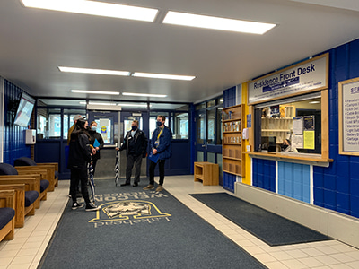 Front desk of residence in one of our buildings