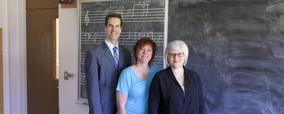 Dean-Jobin Bevans, Stacy Saukko, and Professor Marg McKee